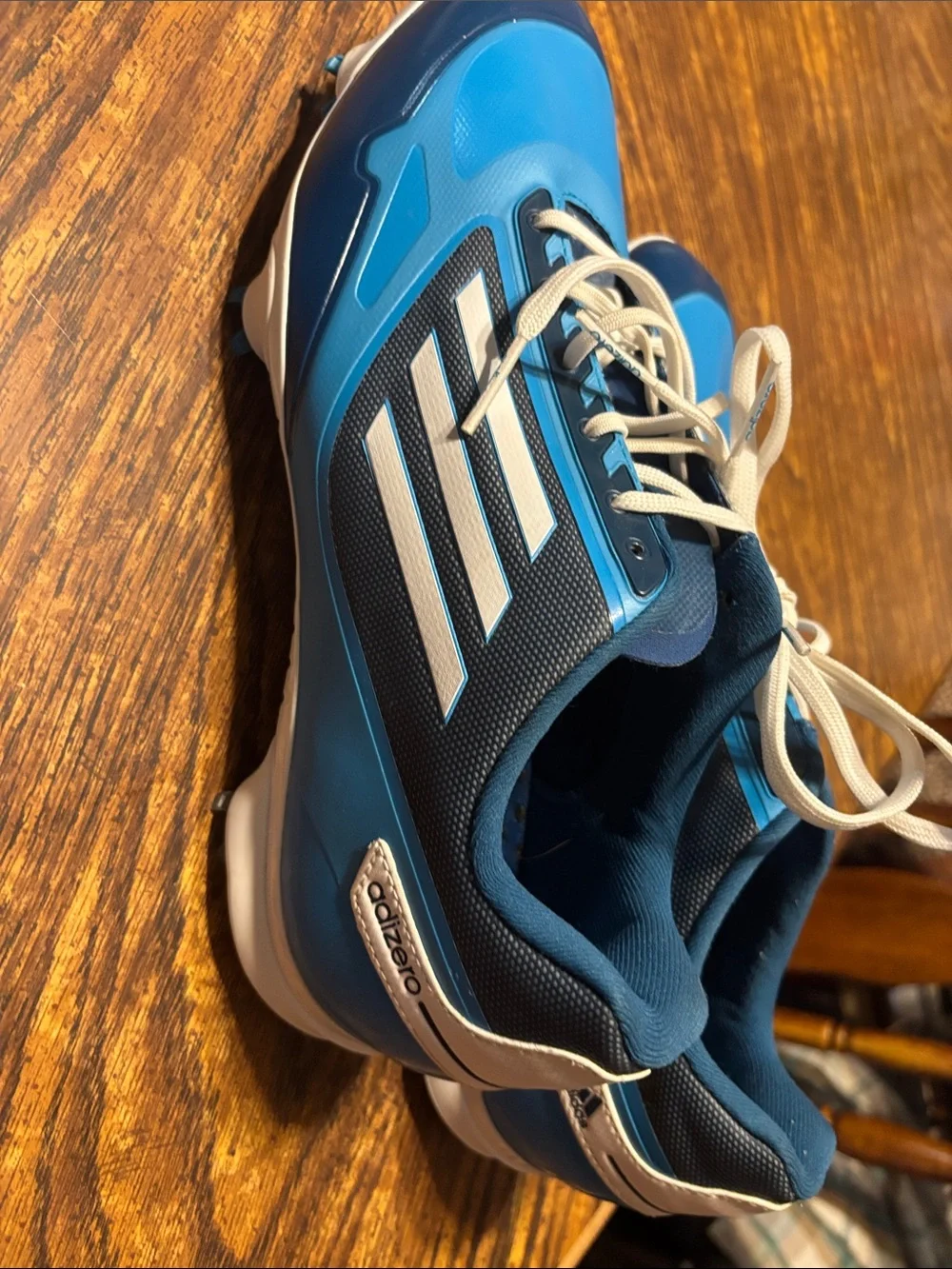 adidas golf Men's Blue and White Athletic Cleats